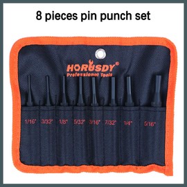 HORUSDY 8 Pieces Pin Punch Set, Kit Removing Repair Tool with Holder for Automotive, Watch Repair,Jewelry and Craft