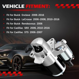 Autodevil Starter 17986 1.4KW 12Teeth 12V Fit for Equinox 2010-2017, 3.6L for Traverse Malibu Colorado-Auto 08-15, 3.6L 3.0L for Terrain 10-17, 3.6L for Acadia 07-16 for XTS XL-7 Vue Torrent Outlook