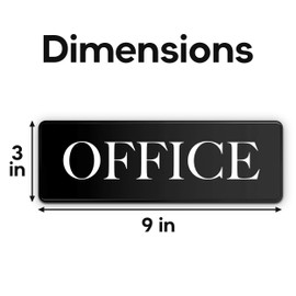ASSURED SIGNS Office Door Sign - 9" by 3" - Professional Office Signs for Door, Wall, Window or Cubicle - Ideal For Home or Workplace