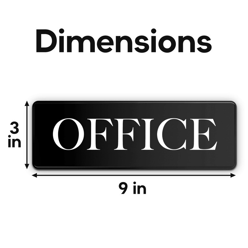ASSURED SIGNS Office Door Sign - 9" by 3" -
