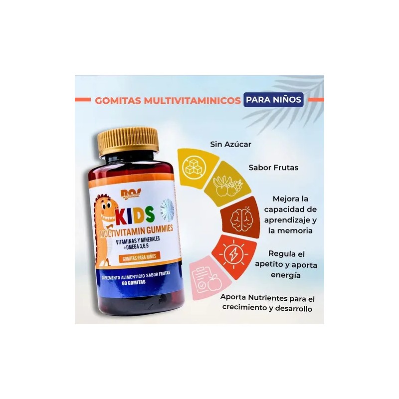 Gomitas Multivitaminas Para Niños 60 Unidades Sabor Frutas