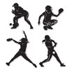 Beistle 8Piece Softball Silhouettes, 9" - 12.5", , Black/White