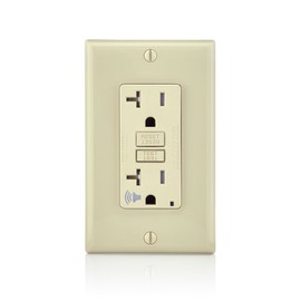 Leviton GFTA2-I SmartlockPro Self-Test Slim GFCI with Audible Trip Alert, Wallplate Included, 20 Amp, Ivory