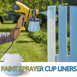 50 Pcs Paint Sprayer Cup Liners, 7.8'' X 11.8'' Transparent Paint Sprayer Bags for Wagner Paint Sprayers, Easy to Clean, Easy to Change Colors