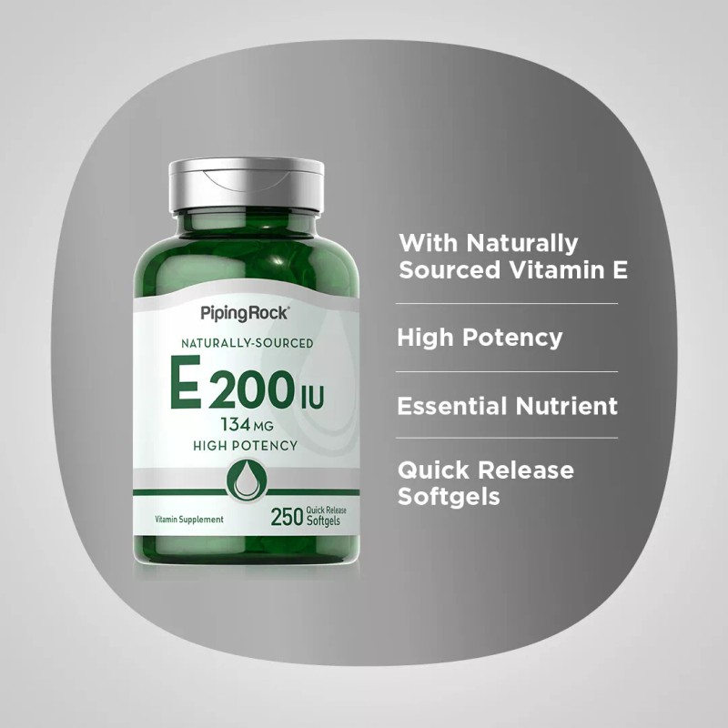 Piping Rock Vitamin E 200 IU | 250 Softgel |