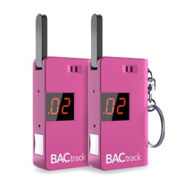 BACtrack Keychain Breathalyzer - Pink (2 Pack) | Ultra-Portable Pocket Keyring Alcohol Tester for Personal Use