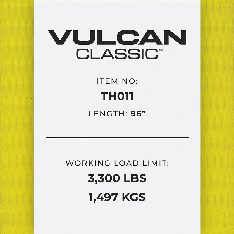 VULCAN Car Tie Down - Twisted Snap Hooks - Lasso