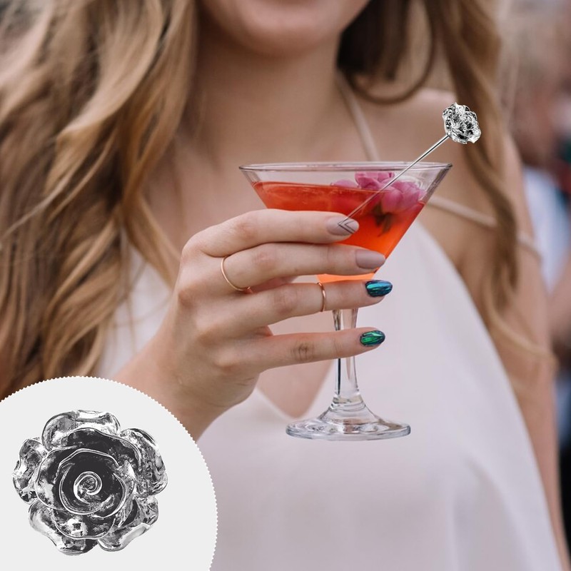 Sipoyen Rose Cocktail Picks for Drinks 4 Inch Stainless Steel