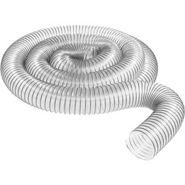 Peachtree Woodworking 2.5 x 10' Ultra Flex Clear Vue Heavy Duty PVC Dust Debris and Fume Collection Hose - Made in USA