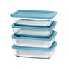Anchor Hocking SnugFitTM Rectangular Food Storage Containers with Lids (4-Piece,