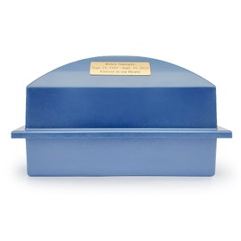 Crowne Vault Urn Vault for Underground Burial | Holds Adult Human Ashes and Cremation Urns for Cemetery and Ground Burials | Made in The USA (Coronet, Navy with Nameplate)