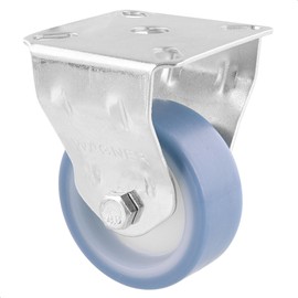 WAGNER 23755001 Soft Furniture Castor Diameter 50 mm, Height 70 mm, Galvanised Steel, Blue/White, Screw-On Plate 60 x 60 mm, Load Capacity 50 kg