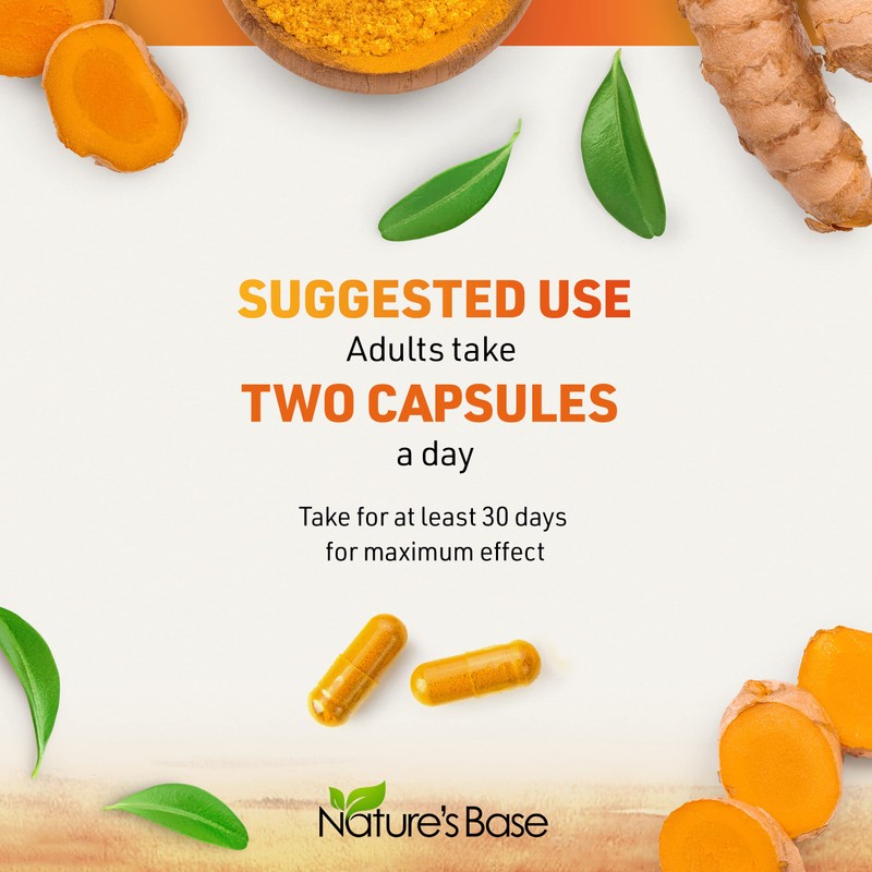 Nature's Base Turmeric and Ginger Supplement - with Curcumin, Apple