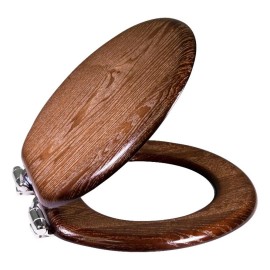 Design House Dalton Round Traditional Wood Toilet Seat in Mahogany