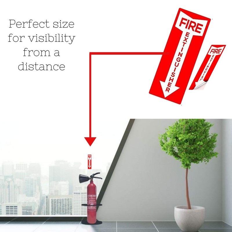 Fire Extinguisher Stickers, 4.25" x 11", 10 Pack, Durable, Self-Adhesive