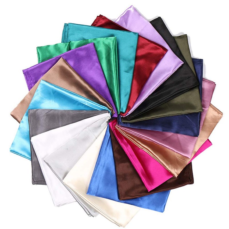 35" Womens Large Satin Square Scarf Silk Feeling Hair Wrapping