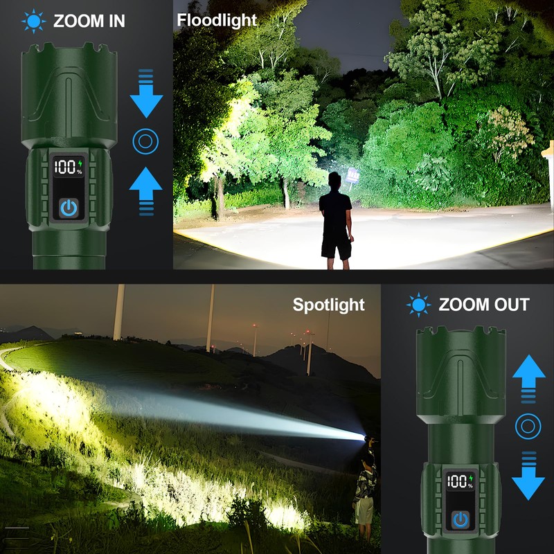 Rechargeable Flashlights High Lumens - Super Bright LED Tactical Flash