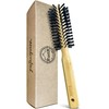Bamboo Round Hair Brush by RustiK, Soft Bristles, Curl Enhancing,