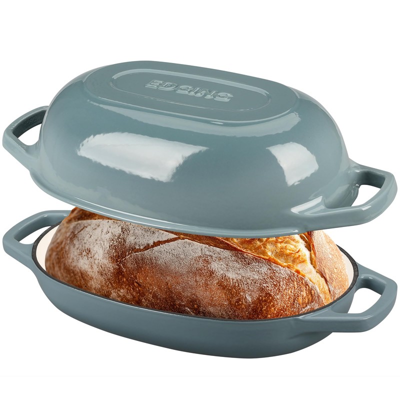 EDGING CASTING Enameled Cast Iron Oval Dutch Oven Pot with