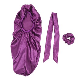 Healvian 1set Elastic Band Silk Sleeping Hat for Women Hair Care Bonnet for Curly Hair Lightweight Portable Protects Pillowcase for Home Use Travel