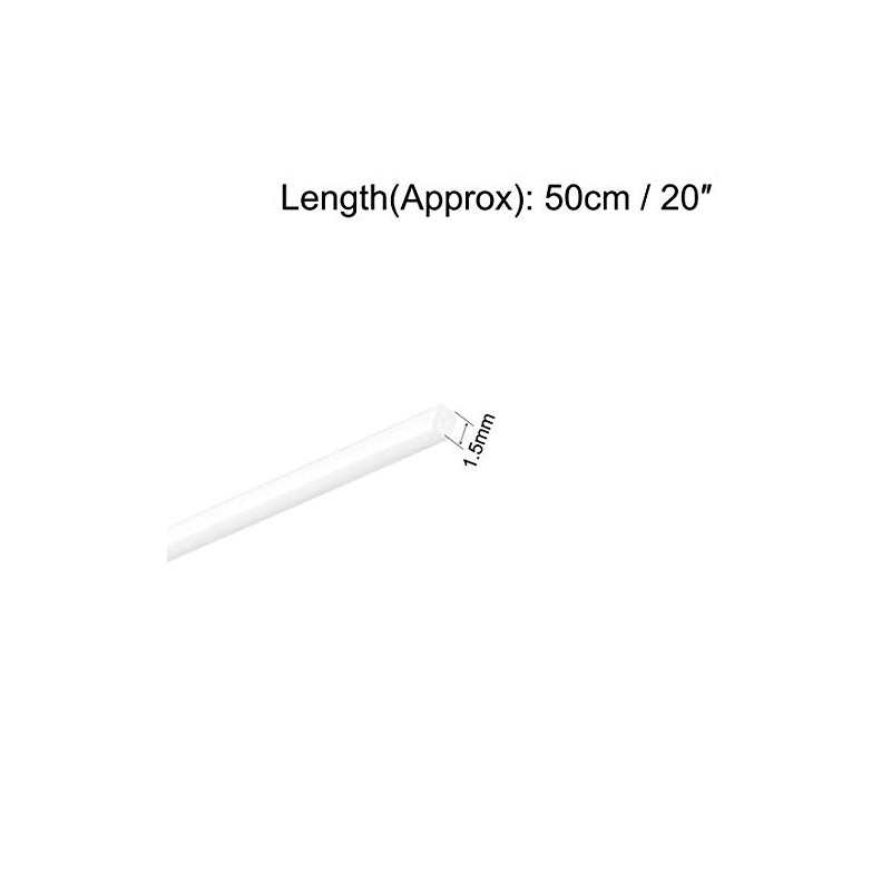 sourcing map 10pcs ABS Plastic Square Bars Rod 1.5mm×1.5mm×20inch for