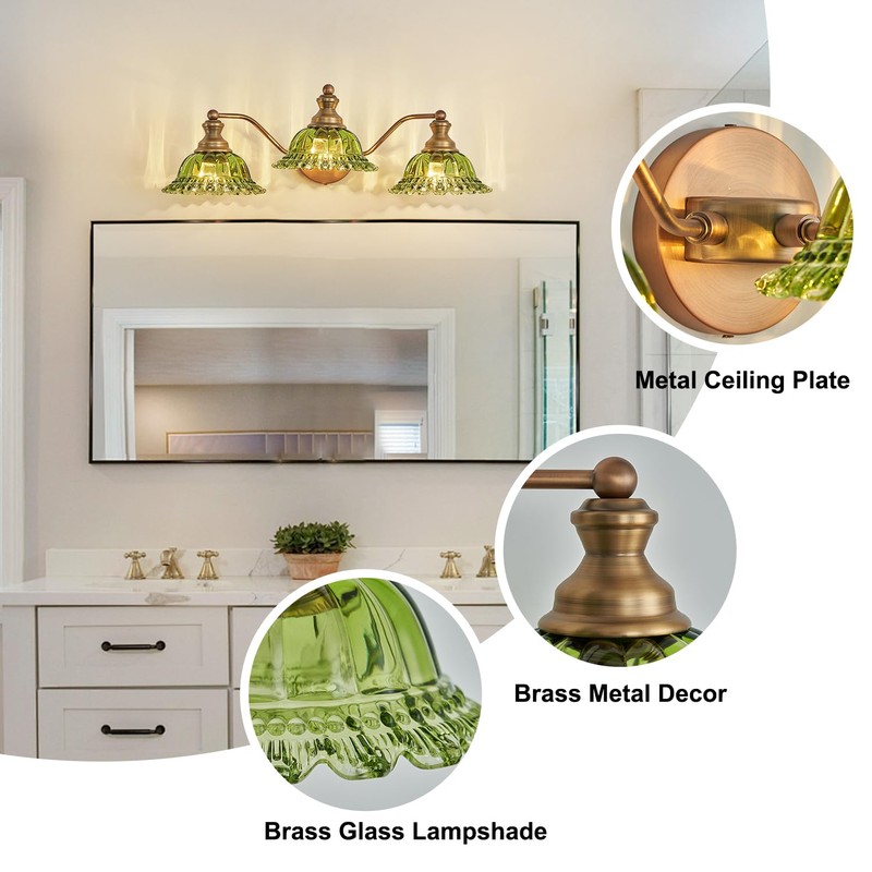 XIEDUN Green 3 Light Vanity Light Bathroom Light