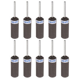 sourcing map 10pcs Abrasive Sandpaper Rolls 800 Grit 2.35mm Shank Sanding Drums Sleeves Cylinder Grinding Head for Woodworking Glass Metal Polishing