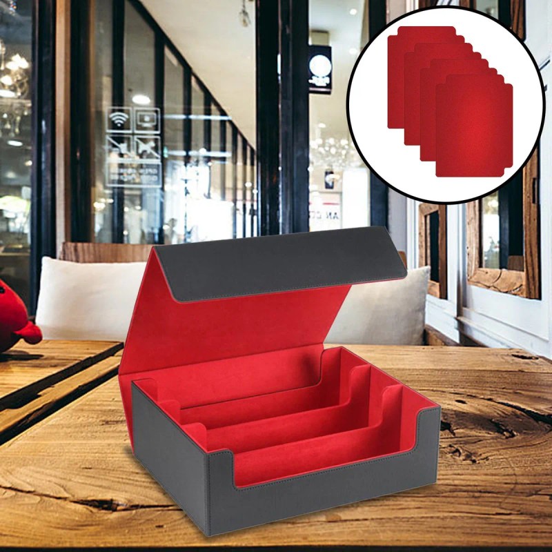 Caja Para Mazo De Cartas, Soporte Para Tarjetas Negro Rojo