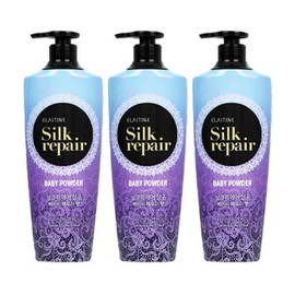Elastine Silk Repair Baby Powder Shampoo 550ml x 3 Option 2ea