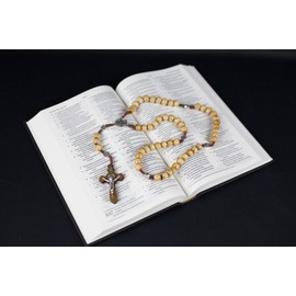IS Holy Cross Catholic Orthodox Prayer Rosary Beads Wooden Handcrafted 5 decade Rosary with Holy Jesus Crucifix Cross and St Benedict Medals - 01 LWD