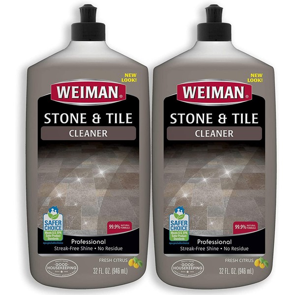 Weiman Stone Tile and Laminate Cleaner - 32 Ounce 2 Pack - Professional Tile Marble Granite Limestone Slate Terra Cotta Terrazzo and More Stone Floor Surface Cleaner