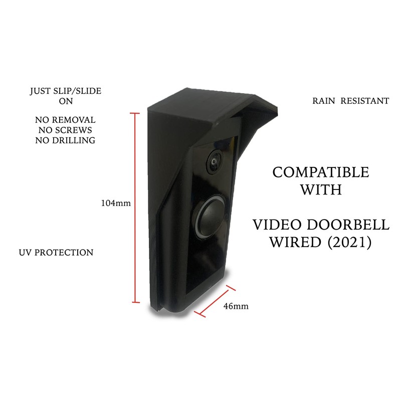 Gestech RingDoorbell Wired (5AT3T5) Slide On Rain Weather Cover Protector