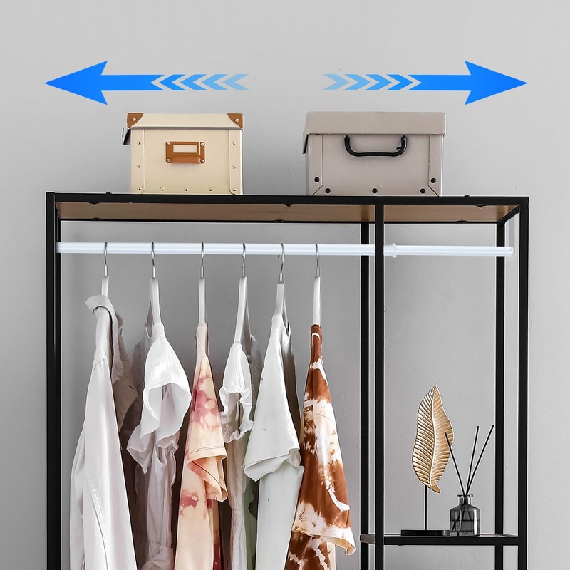 Threehoney Expandable Closet Rod for Wire Shelf Hanging Clothes Adjustable