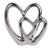 21cm Elegant Silver Love Heart Ornament | Double Heart Sculpture