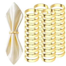 GERILKAI Gold Napkin Rings-40 Pcs Stainless Steel Napkin Rings,Metal Napkin Ring for Table Settings Wedding Christmas Party Dinner Table, swqrqw54545