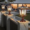 SLAWA 16.14" Solar Post Lights Modern Outdoor Post Lantern Aluminum