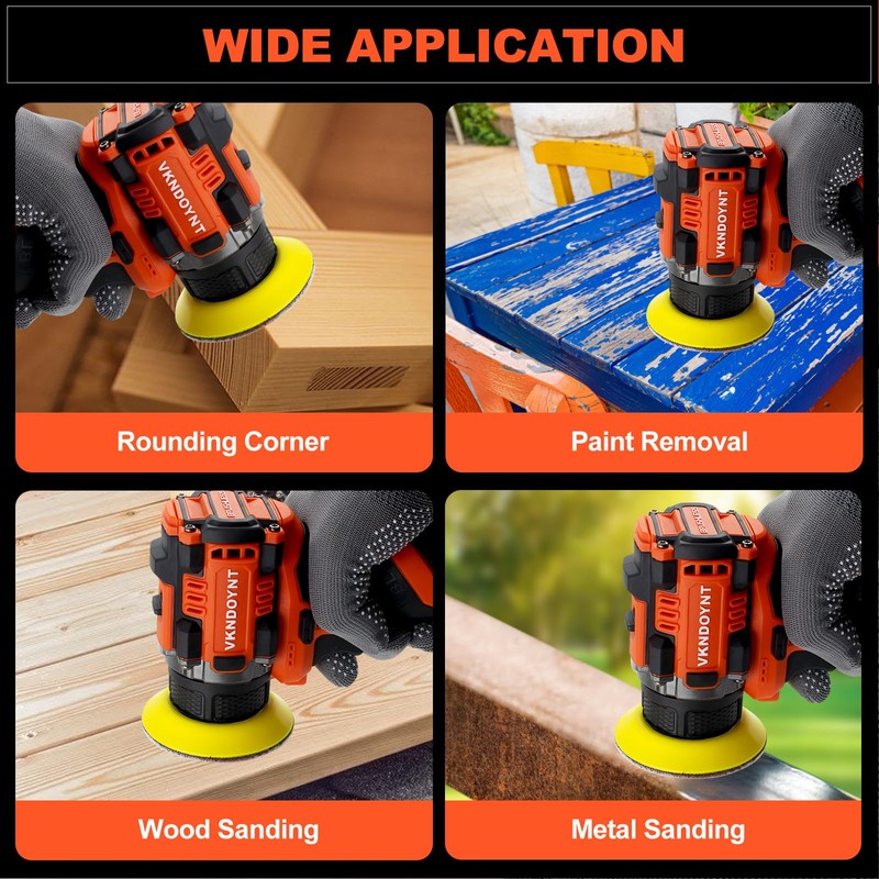 Brushless Cordless Polisher, 2 Variable Speed Mini Buffer Polisher (0-500/0-3000
