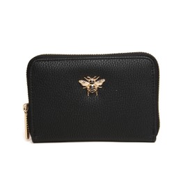 Alice Wheeler Medium Concertina Bumble Bee Coin and Card Purse - Vegan Leather (Black)