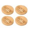 GEEKHOM Soap Dish Holder, [Pack of 4] Natural Bamboo Self