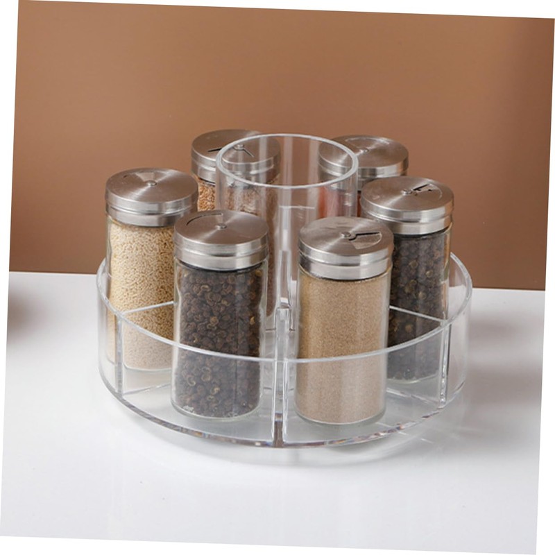 Ciieeo Rotating Makeup Organizer Divided Compartments Turntable Storage for Cosmetics