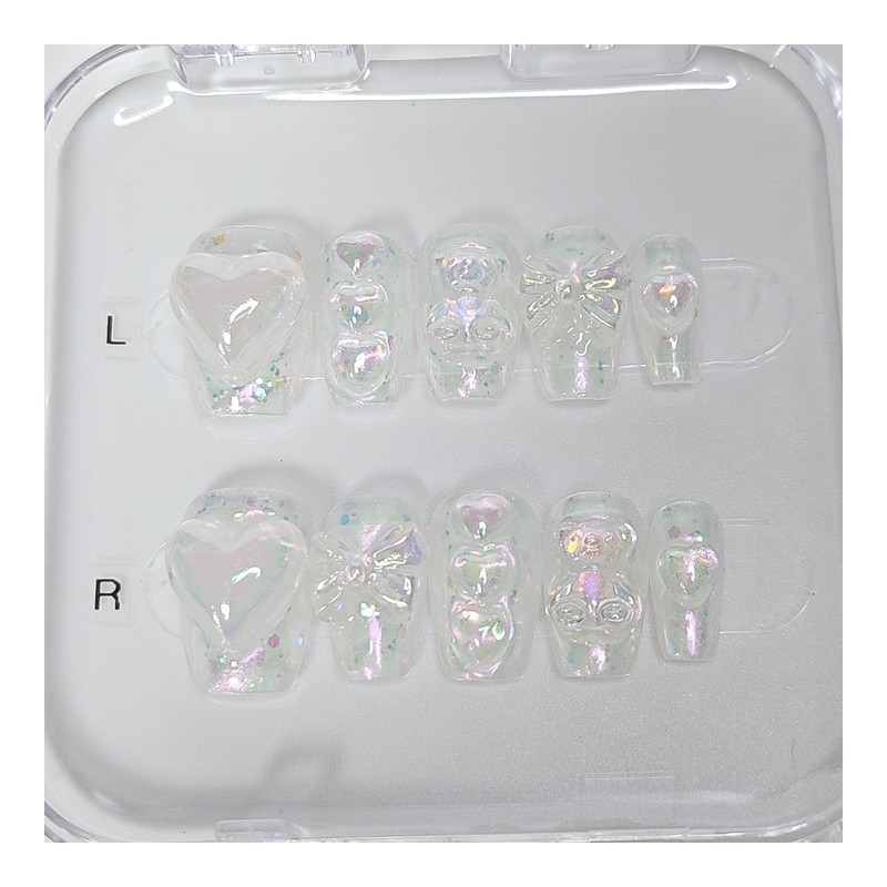 Aurora Ice Pop Handmade Nail Tips - Short Square /