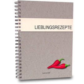 Luminick Recipe Book, Recipe Collection, Cooking Recipes, Modern Design, 44 Pages DIN A5 for Writing Yourself, Enter & Collecting, for Own Recipes, DIY, 350 g Cardboard with Spiral Bound