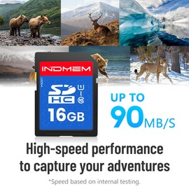 INDMEM 16GB SD Card 3 Pack, C10 SDHC UHS-I Memory Cards U1 Class 10 High-Speed Full 4K HD Video Compatible with Digital Point-and-Shoot Cameras, HD Camcorders