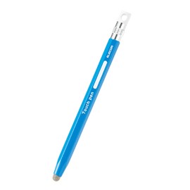 Elecom P-TPENSEBU Stylus Pen Hexagonal Pencil Type for Kids, with Strap Hole, Conductive Fiber Type (Compatible with Smartphone/Tablet), Replaceable Pen Tip, Blue