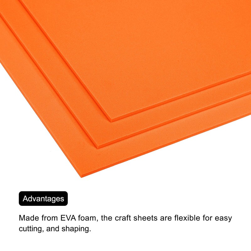 MECCANIXITY EVA Foam Sheets Orange 9.8 Inch x 9.8 Inch