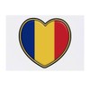 'Romania Flag Heart' Temporary Tattoo - Water Resistant, Skin-Safe, Non-Toxic
