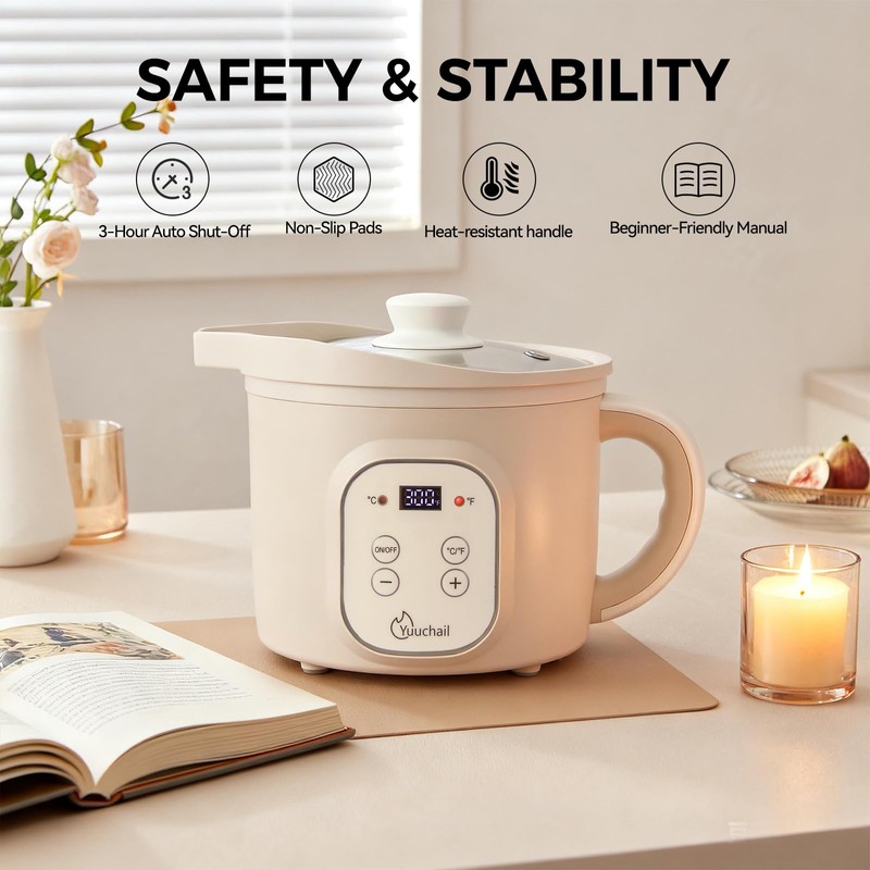 Yuuchail 1.6QTs Electric Wax Melter with Digital Display, Precise Temp