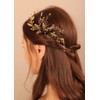 Kercisbeauty Peine de pelo de cristal negro bohemio para novias