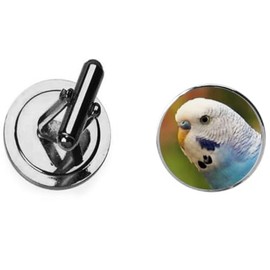 Budgie Blue codesd27 Dome Cufflinks Groom dad Wedding Jewellery boxed