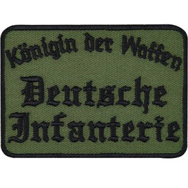 Army Tactical Morale Patch "Queen of Weapons - German Infantry" German Army Badge Embroidered | Germany Military Iron-On / Applique for All Fabrics | 70 x 50 mm
